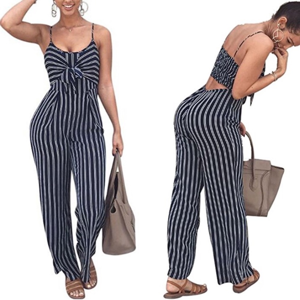 Striped Casual Jumpsuit Romper
